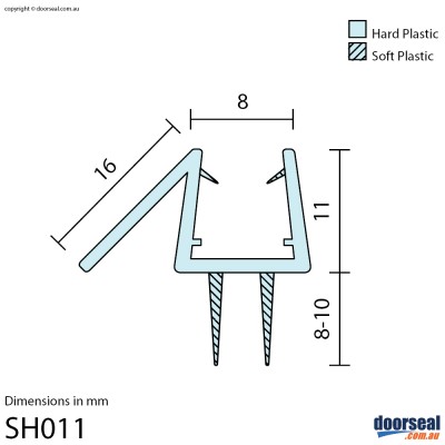 SH011 Shower Screen Seal (8mm glass)